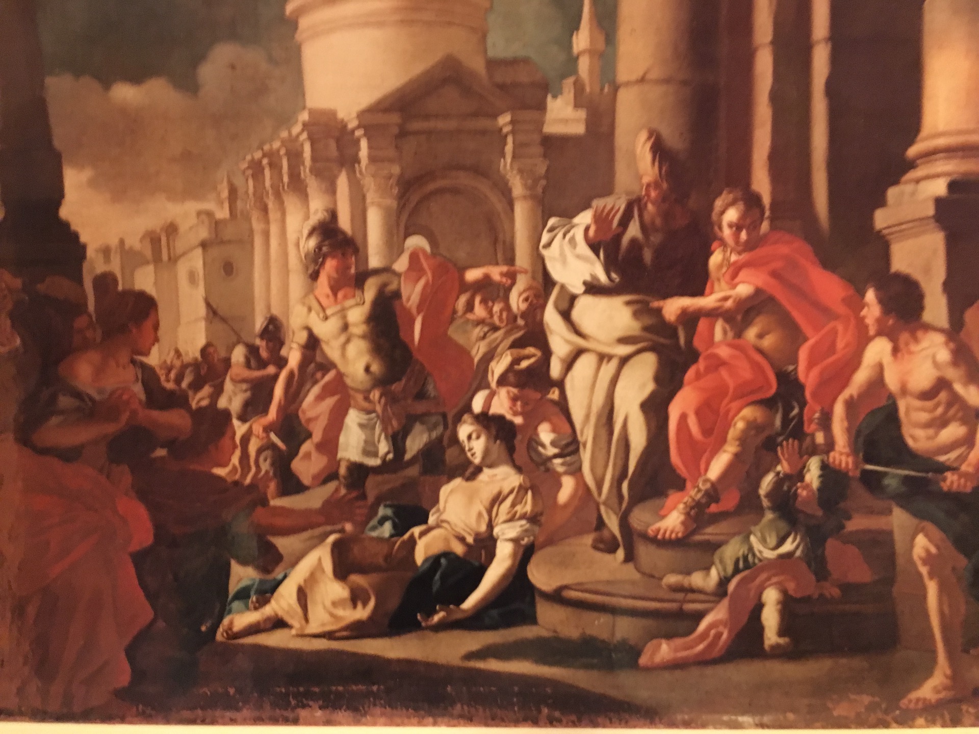 Solimena Francesco "Lucrezia's death" - size: cm. 142 x cm. 90 